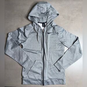 Nike Dri-Fit Heather Grey / Black Zip Hoodie - S